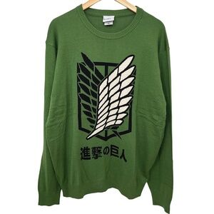 NWOT Attack on Titan Sweater Men’s XL Green